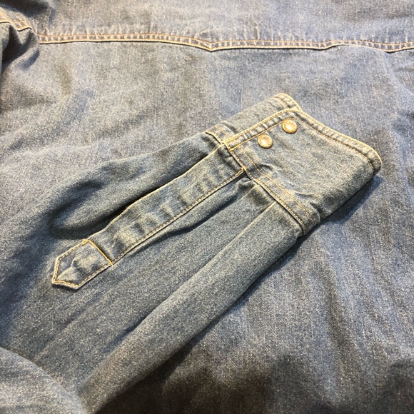 Vintage Dickies Denim Snap Button Shirt Ling Sleeve XL Cotton - Picture 4 of 15